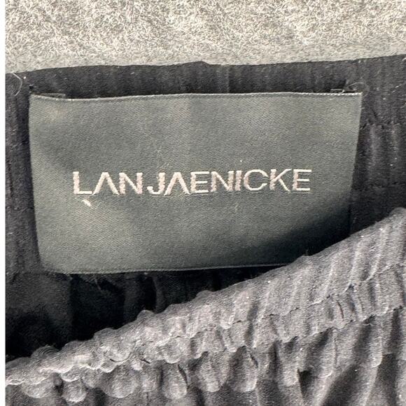 LAN JAENICKE Pants Silk Joggers Black Size Large - Picture 4 of 6